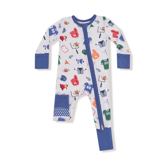 Game Day-Grey- 2 Way Zipper Romper