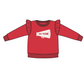 French Terry Sport Varsity Ruffle Sweatshirt // Red