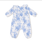 Dream Cottage Floral Blue- Ruffle Sleeve Romper