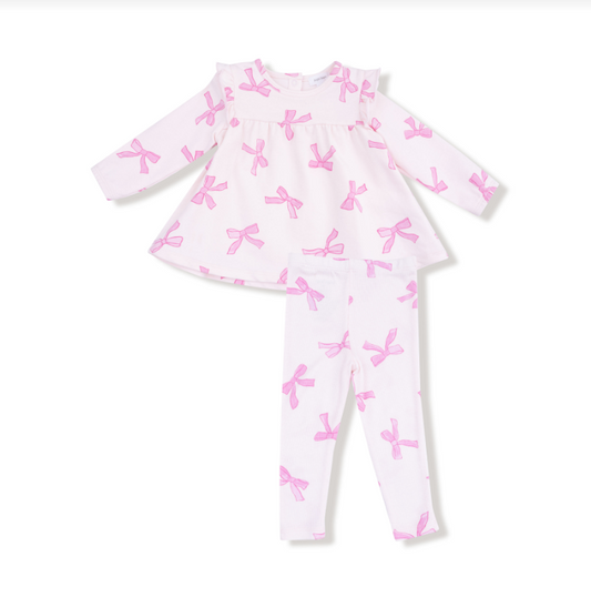 French Terry Pretty Bows Ruffle Set