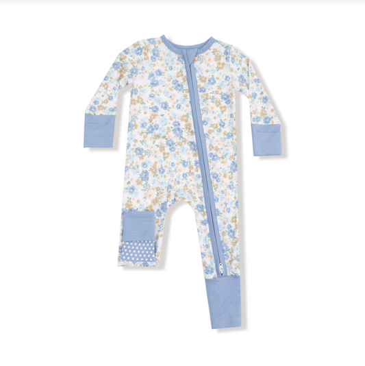 Sweet Rose Calico- 2 Way Zipper Romper