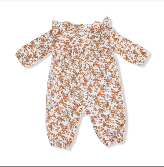 Prairie Calico- Ruffle Sleeve Romper