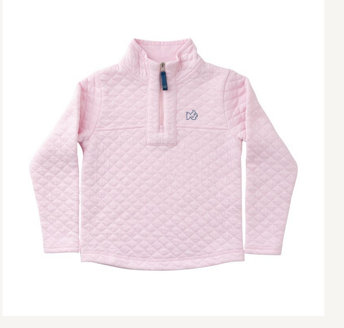 Pink Tulle Quilted Zip Pullover