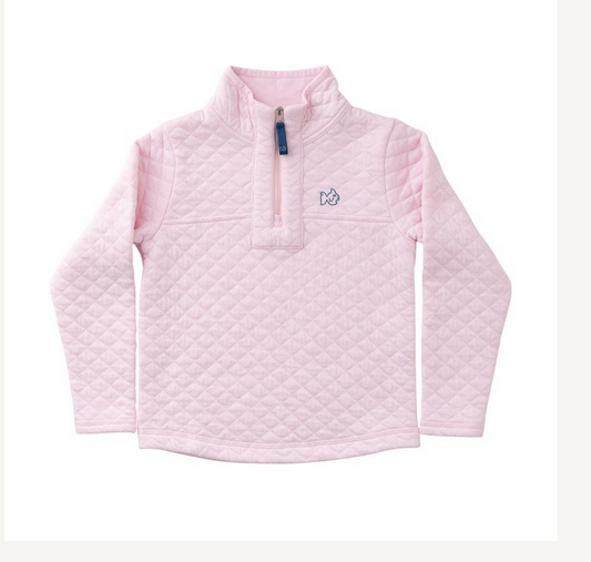 Pink Tulle Quilted Zip Pullover