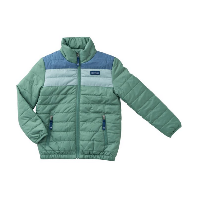 Frosty Spruce Colorblock Puffer Jacket