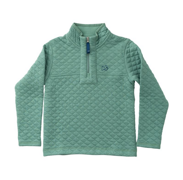 Frosty Spruce Quilted Zip Pullover
