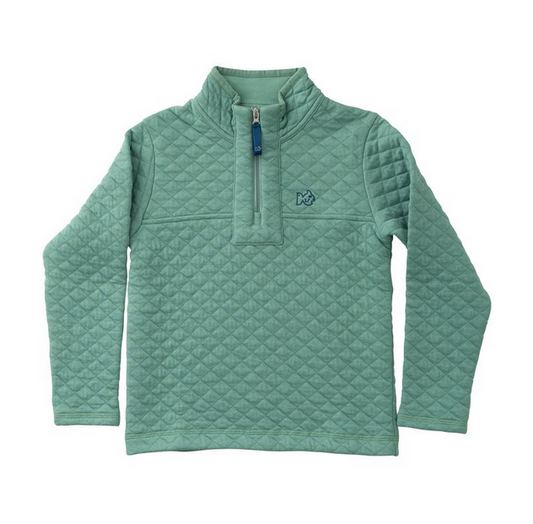 Frosty Spruce Quilted Zip Pullover