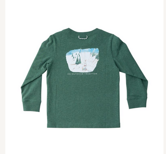 Smoke Pine Heather Long Sleeve Cotton T-shirt
