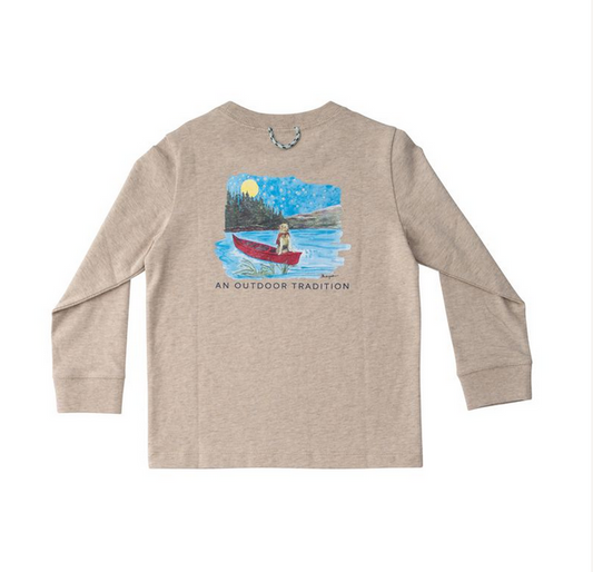 Trench Coat Heather Long Sleeve Cotton T-shirt