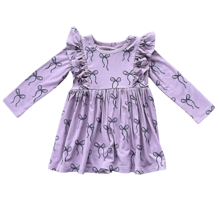 Lavender Bow Ruffle Dress