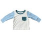 Ski Blue Colorblock Pocket Shirt