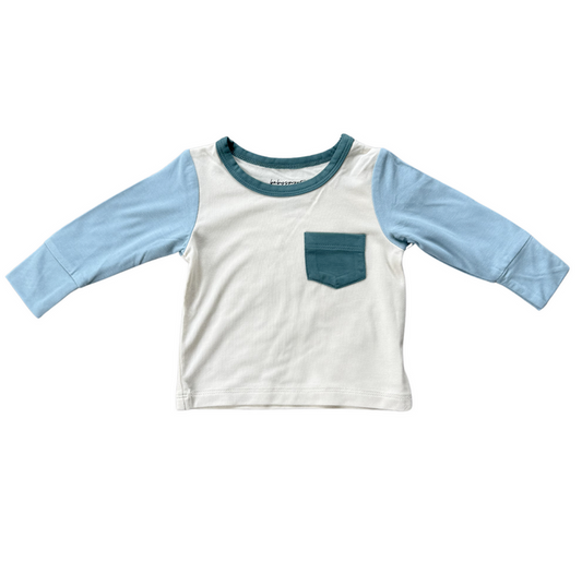 Ski Blue Colorblock Pocket Shirt