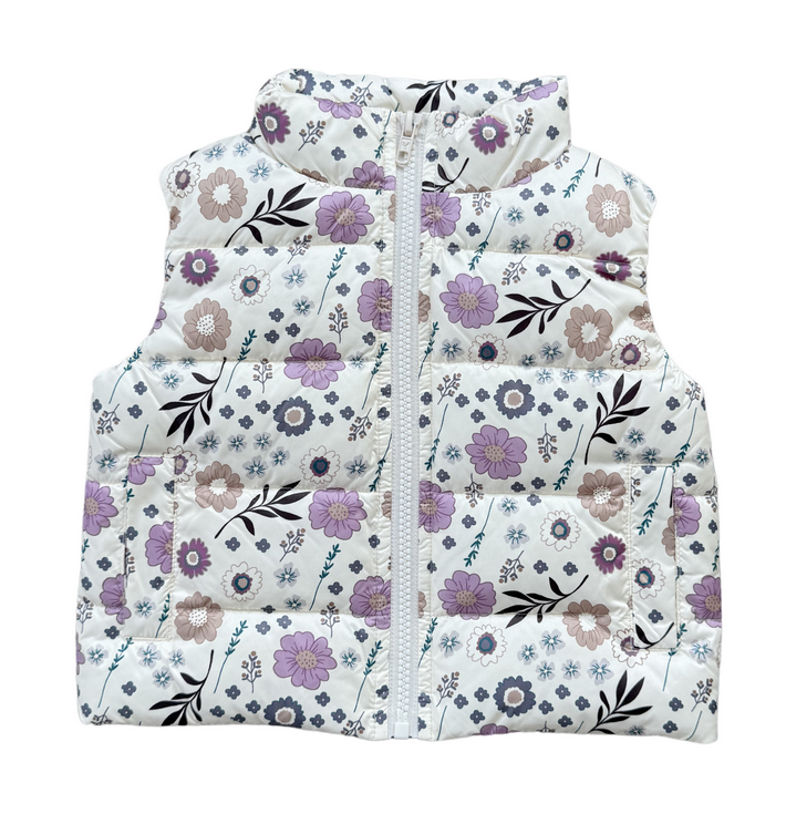 Winter Floral Puffer Vest