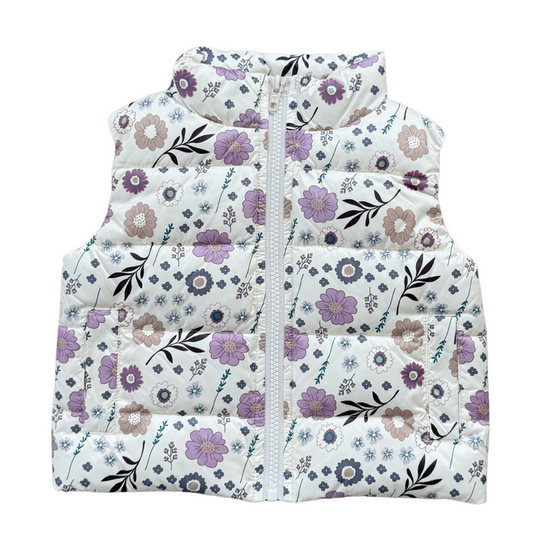Winter Floral Puffer Vest