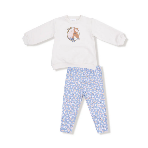 Country Calico Oversized Puff Sweatshirt and Legging Set