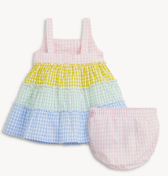 Multi GIngham Magnetic Dress & Bloomers