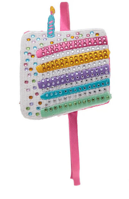 Bright Colored Rinestone Birthday Cake Headband