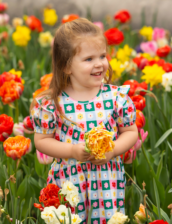 Flower Pops Dress // Pink