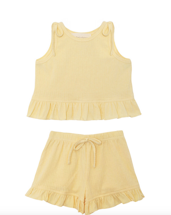Yellow tank top and short set 