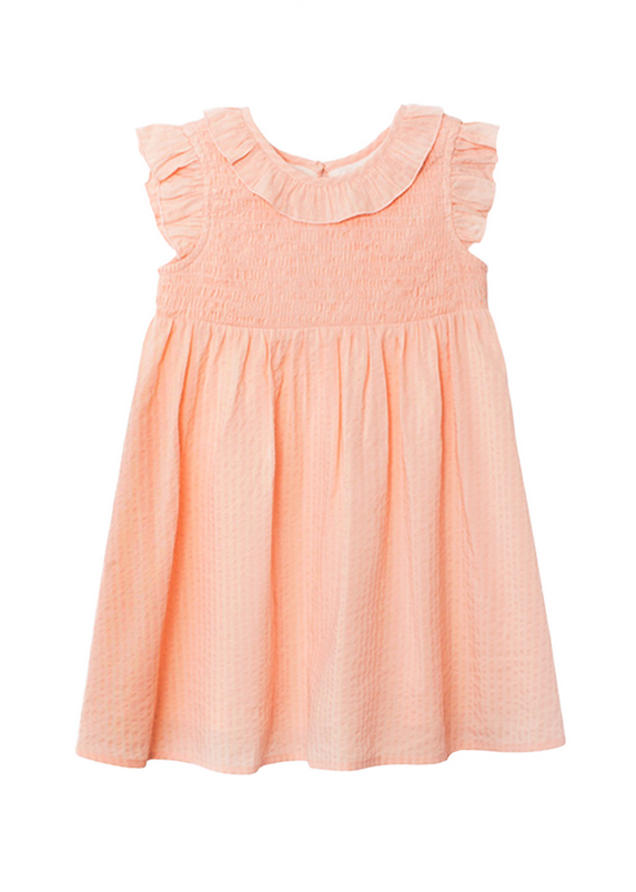 Pink dress with ruffled collar