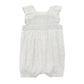 White baby romper with subtle pattern