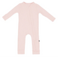 Ribbed Blush pink zipper romper 