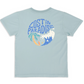 Light blue t-shirt with 'Lost in Paradise' graphic design 