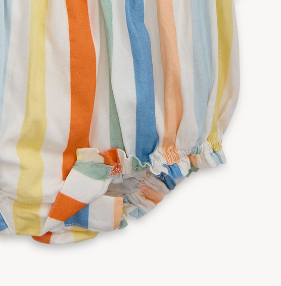 Multi Stripe Woven Tassle Bubble Romper