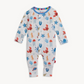 Baby onesie with colorful sea creature pattern 