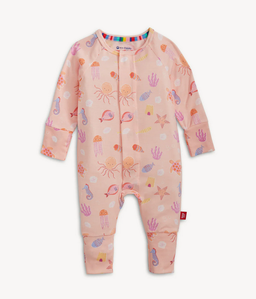 Baby onesie with sea creature pattern 