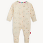 Baby onesie with colorful stork pattern 