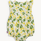Baby romper with lemon and leaf pattern 