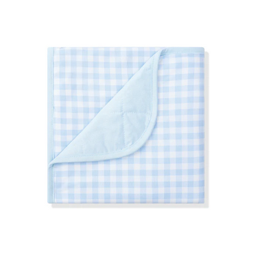 Blue and white checkered blanket 