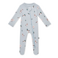 Mallard Duck Footie on baby blue background