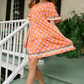 Pink and orange checkered Dress