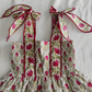 Genelia Layered Dress // White with Red Floral Print