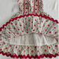 Genelia Layered Dress // White with Red Floral Print