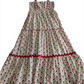 Genelia Layered Dress // White with Red Floral Print