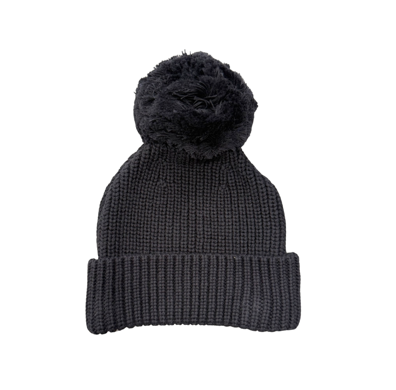 Knit Pom Hat// Charcoal
