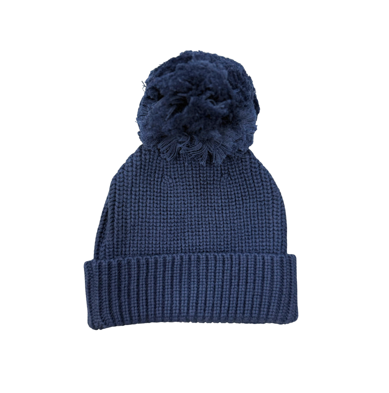 Knit Pom Hat //  Navy
