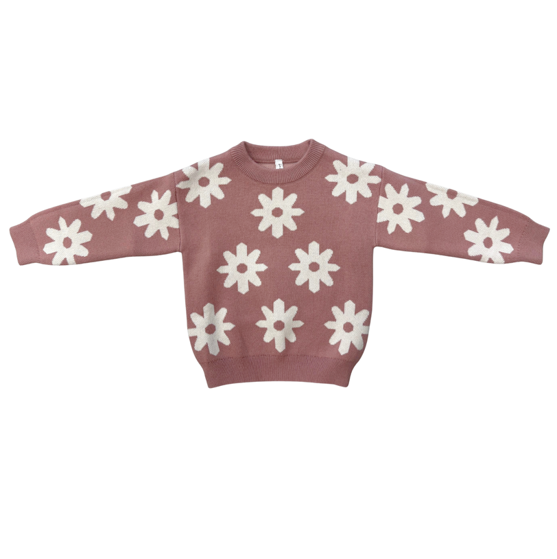 Knit Sweater // Rose Daisies
