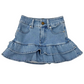 Double Tiered Denim Skirt // Medium Wash