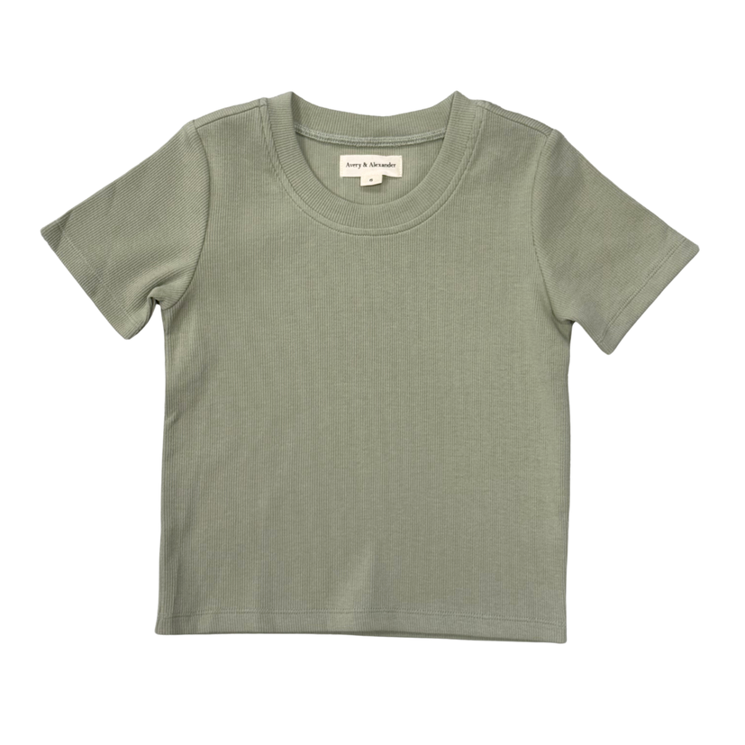 Green t-shirt on a white background