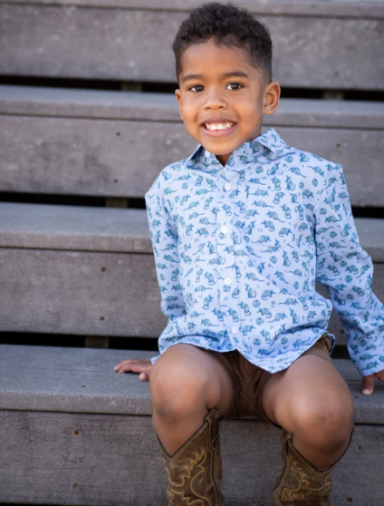 Chambray Dillo Long Sleeve Shirt