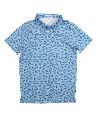 Chambray Dillo Polo Short Sleeve Shirt