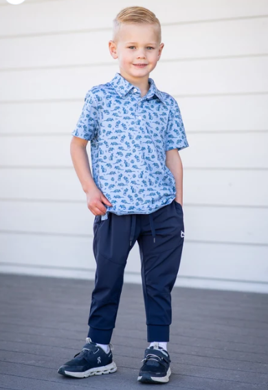 Chambray Dillo Polo Short Sleeve Shirt