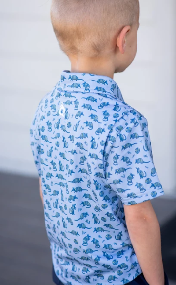 Chambray Dillo Polo Short Sleeve Shirt