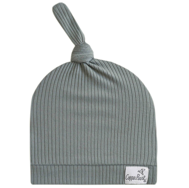 Ribbed Top Knot Hat // Moss