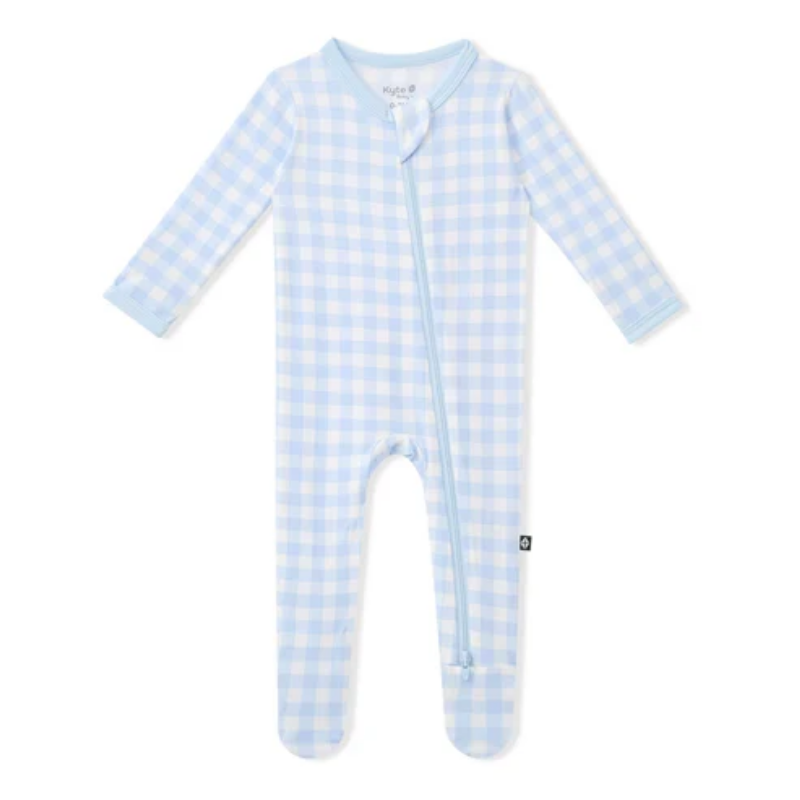 Zippered Footie // Gingham Breeze