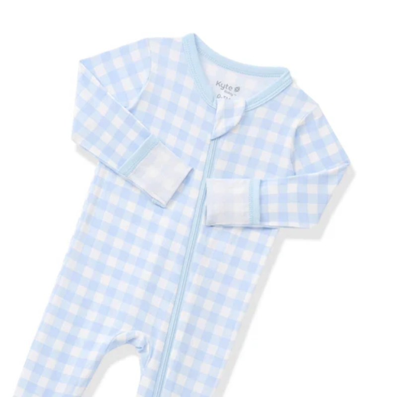 Zippered Footie // Gingham Breeze